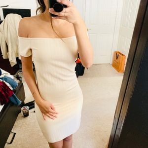 Nude Off The Shoulder Dress (Forever 21)